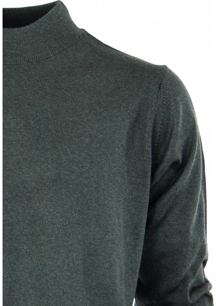 Erkek Kazak Balıkçı Yaka Yün Tarzı Dokuma Klasik Model Tam Kalıp