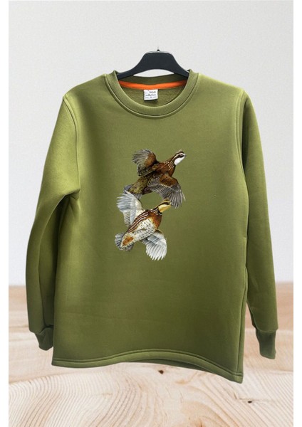 Avcılık Hunter Keklik Kuşları Baskılı Regular Fit %100 Pamuk Sweatshirt