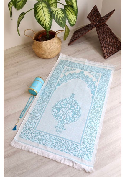 Silindir Kutulu Seccade ve Tesbih Seti S1040 Mavi indirimleri