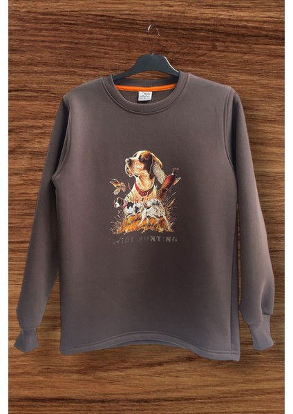 Avcı Hunter Tema Baskılı Av Köpeği Ingiliz Pointer Setter Sülün %100 Pamuk Bisiklet Yaka Sweatshirt fiyatları