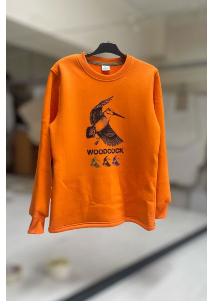 Avcılık Hunter Çulluk Kuşu Baskılı Regular Fit %100 Pamuk Regular Fit Bisiklet Yaka Sweatshirt fiyatları