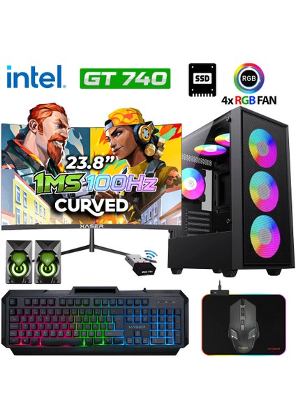 KX110 I5 3470 16GB Ram 1tb SSD 4gb GT740 23.8" 100Hz Curved Oyuncu Tavsiye Sistem