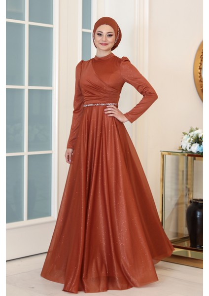 Parıltılı Işıl Tesettür Büyük Beden Abiye fiyatları