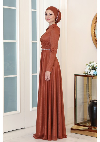 Parıltılı Işıl Tesettür Büyük Beden Abiye modelleri