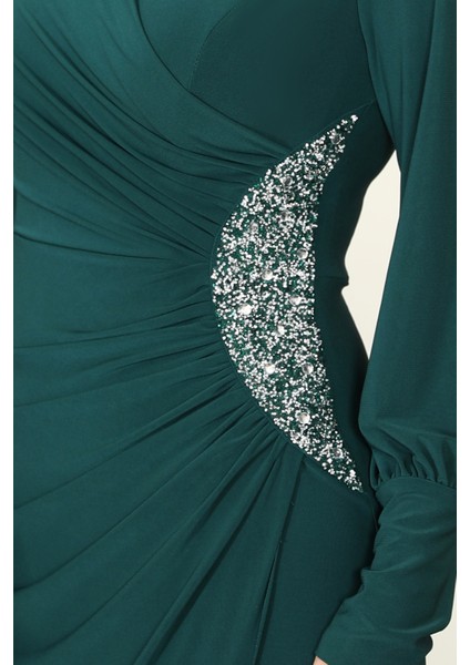 Taş Detaylı Lavinni Tesettür Abiye Elbise modelleri