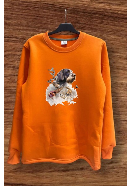 Hunter Avcılık Av Desenli Av Köpeği ve Av Kuşu Baskılı Regular Fit %100 Pamuk Sweatshirt