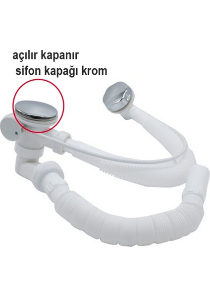 Ayrıntıshop Küvet Tromplemi Kumandalı Otomatik Küvet Jakuzi Sifonu Stoplu fırsatları