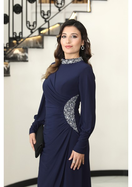 Taş Detaylı Lavinni Tesettür Abiye Elbise fiyatları