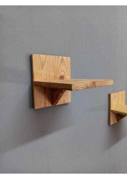 Kedi Için Duvara Monte Merdiven Yatak Rafları 4'lü Masif Ahşap Set Kahverengi modelleri