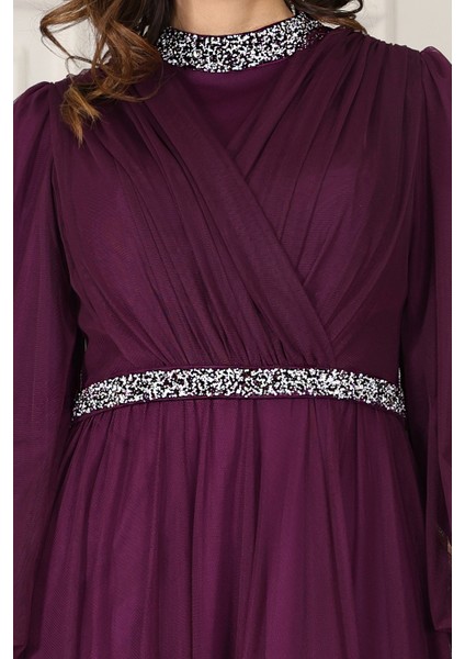 Taş Detaylı Büyük Beden Şık Tesettür Abiye fırsatları