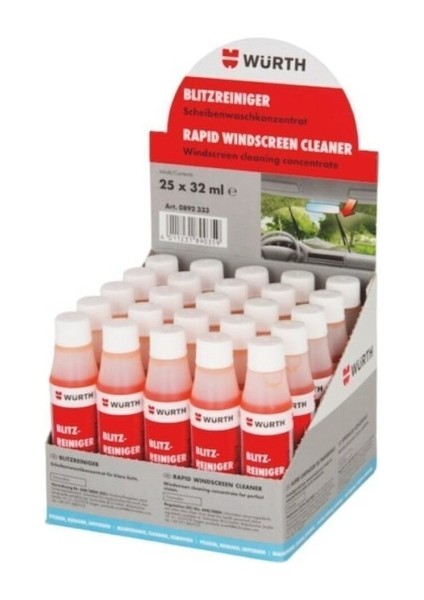 Oto Konsantre Cam Suyu Temizleme Sabunu 32ML 25 Adet