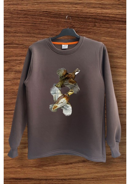 Avcılık Hunter Keklik Kuşları Baskılı Regular Fit %100 Pamuk Sweatshirt