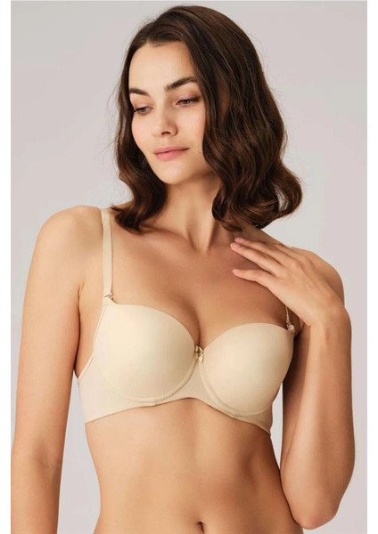 Anıl Balenli Desteksiz Dolgusuz Askıları Çıkabilen Günlük Klasik T-Shirt Sütyeni