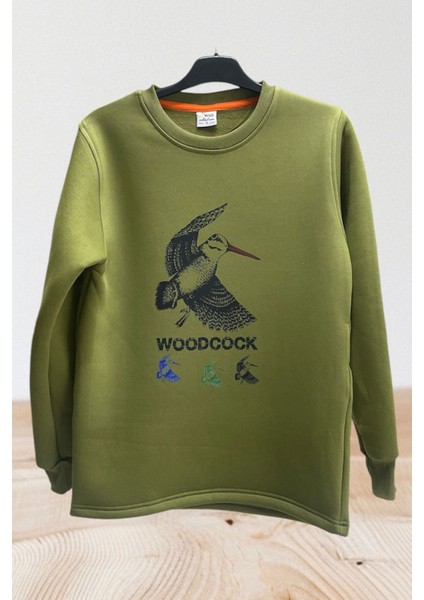 Hunter Avcılık Keklik Avı Baskılı Keklikler Regular Fit %100 Pamuk Bisiklet Yaka Sweatshirt