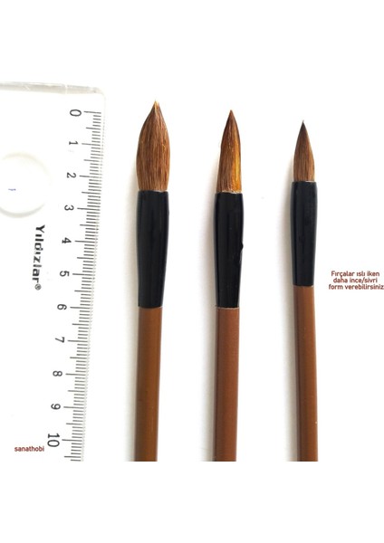 Çini Tahrir, Seramik Sırlama Fırça Seti, Seramik Boyama, Çini, Vazo, Resim, Brush-Set 3 Parça fiyatları