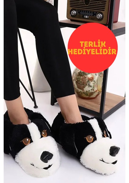 Köpekli Peluş Unisex Hayvanlı Panduf Ev Ayakkabısı