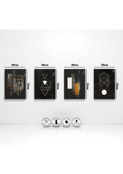 :temperli Cam Dörtlü Set Tablo, Tablo, Dörtlü Tablo, Uv Baskı, Cam Tablo, 4’lü Set, CDT001 fırsatları