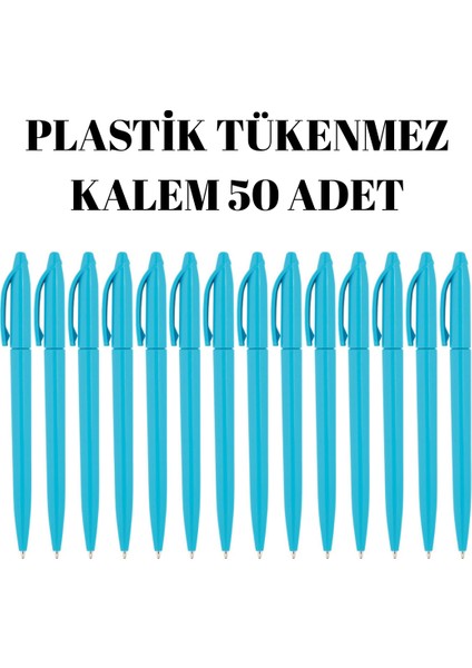 Plastik Tükenmez Kalem 50 Adet Tükenmez Kalem Mavi Renk Yazmaktadır Çevirmeli fırsatları