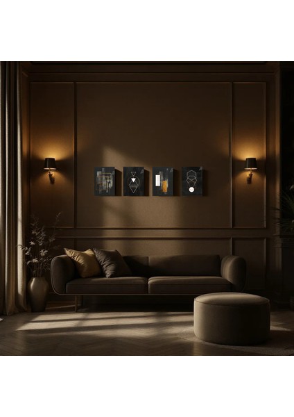 :temperli Cam Dörtlü Set Tablo, Tablo, Dörtlü Tablo, Uv Baskı, Cam Tablo, 4’lü Set, CDT001