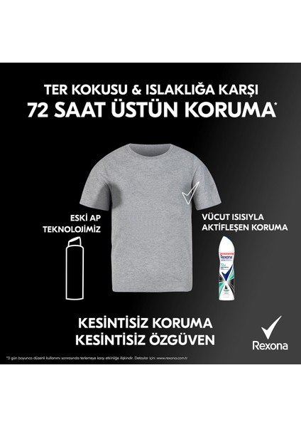 Üstün Koruma Kadın Sprey Deodorant Invisible Fresh 150 ml x3