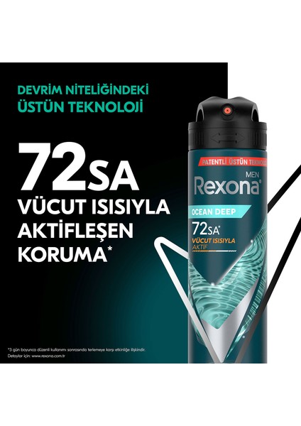 Men Erkek Sprey Deodorant Ocean Deep 150 ml x3 modelleri