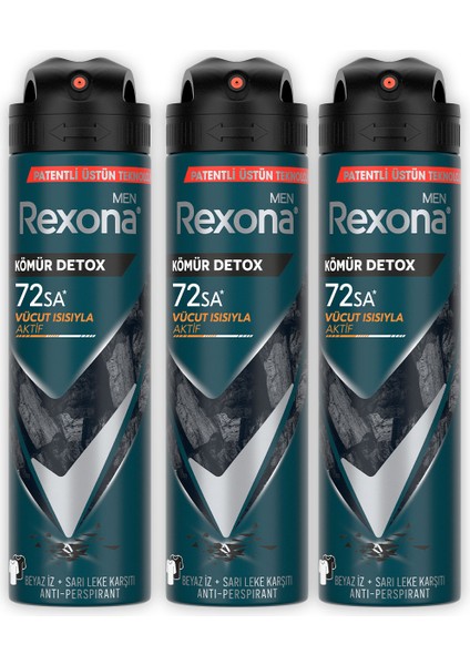 Men Erkek Sprey Deodorant Kömür Detox 150 ml x3 fiyatları