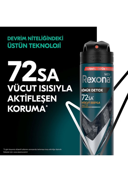Men Erkek Sprey Deodorant Kömür Detox 150 ml x3 modelleri