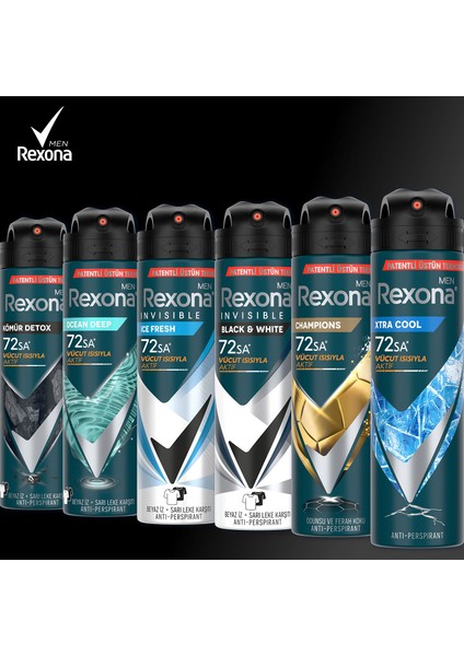Men Erkek Sprey Deodorant Kömür Detox 150 ml x3