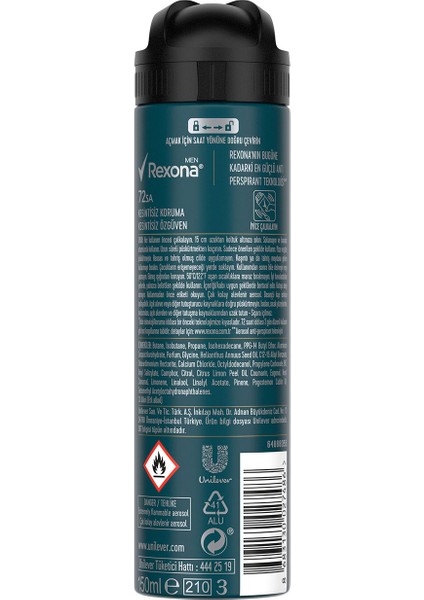 Men Erkek Sprey Deodorant Champions 150 ml x3