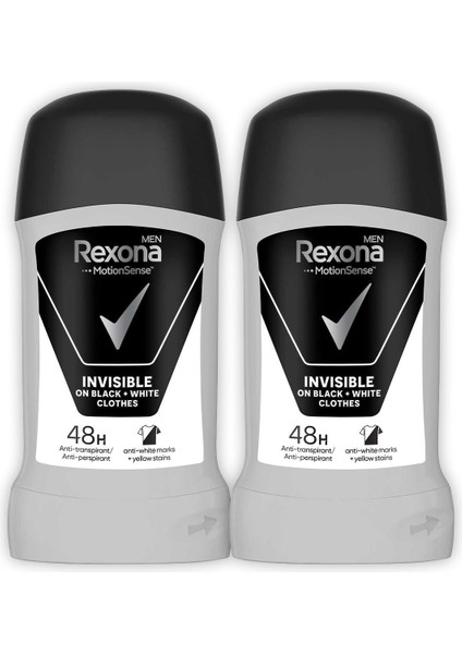 Men MotionSense Erkek Stick Deodorant Invisible On Black White Clothes 50 ml x2 fiyatları