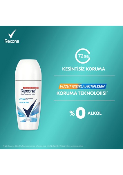 Üstün Koruma Kadın Roll On Deodorant Cotton Dry 50 ml x2 indirimleri