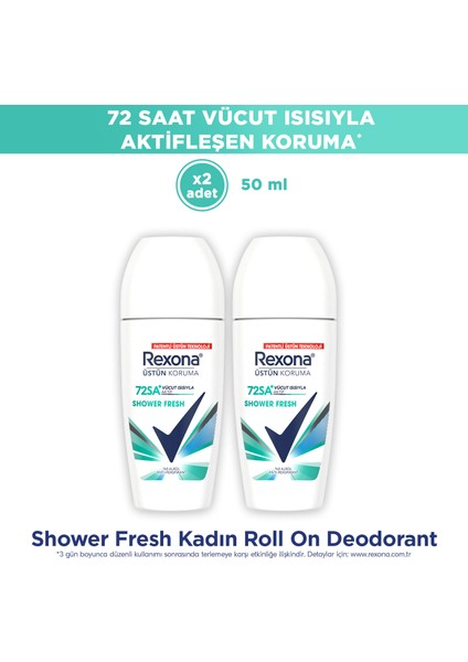 Üstün Koruma Kadın Roll On Deodorant Shower Fresh 50 ml x2