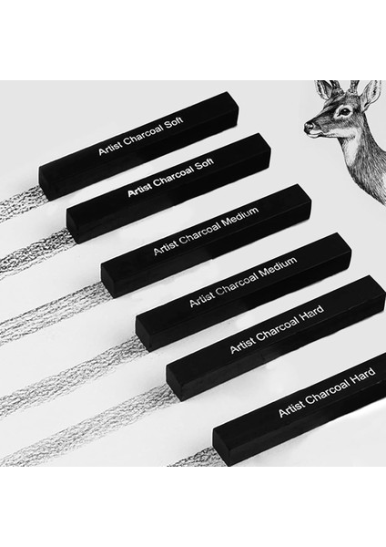 Sıkıştırılmış Kömür Füzen Seti Siyah Kare Press Kömür Füzen Gölgelendirme Seti - 6'lı