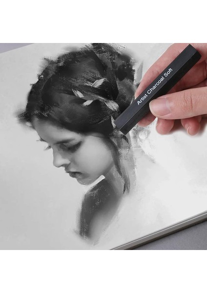 Sıkıştırılmış Kömür Füzen Seti Siyah Kare Press Kömür Füzen Gölgelendirme Seti - 6'lı modelleri