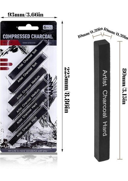 Sıkıştırılmış Kömür Füzen Seti Siyah Kare Press Kömür Füzen Gölgelendirme Seti - 6'lı fırsatları