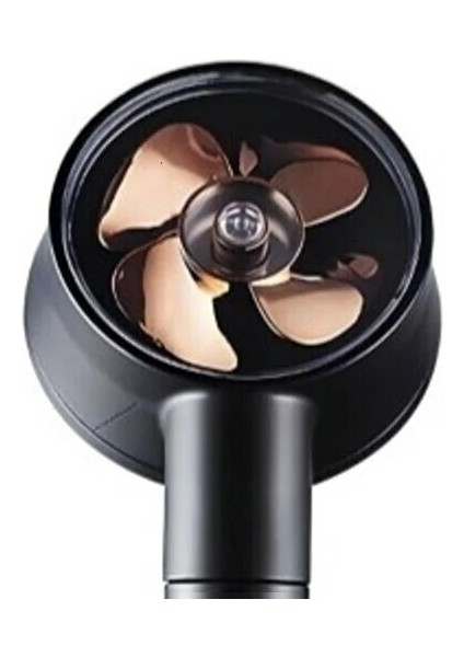 Turbo Fan Pervaneli 5 Fonksiyonlu Su Tasarruflu, Start/Stop, Duş Başlığı | Pervaneli Turbo El Duşu Siyah/Gold
