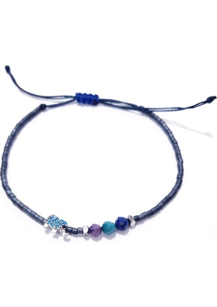 Ametist Apatit Lapis Lazuli ve Hematit Doğaltaşlı Zirkon Taşlı Fil Miyuki Boncuklu Bileklik fiyatları
