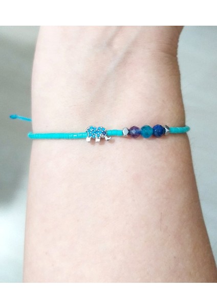 Ametist Apatit Lapis Lazuli ve Hematit Doğaltaşlı Zirkon Taşlı Fil Miyuki Boncuklu Bileklik indirimleri
