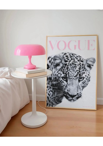 Çerçevesiz Pembe Leopar Duvar Posteri Siyah ve Beyaz Trend Moda Ofis Dekoru Estetik fiyatları