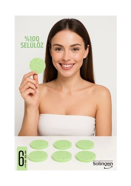 Bfs Makyaj Temizlik Pedi Cilt Temizlik Süngeri Doğal Selülöz 6 Adet 711912