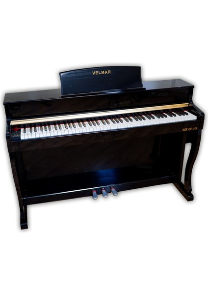 Velmar VDP-145 Bk 88 Tuşlu Dijital Piyano | Duvar Tipi (Gül Ağacı)