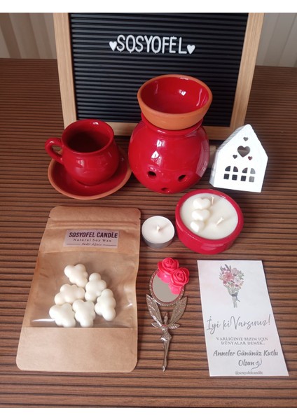 Dekoratif Anneler Günü Soya Wax Hediye Keyif Seti fırsatları