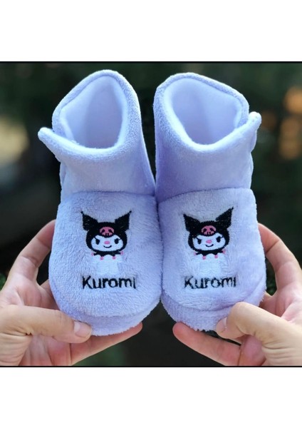 Kız Çocuk Kuromi Panduf Yandan Cırtlı Kaydırmaz Taban Anaokulu Kreş Ev Ayakkabısı fırsatları