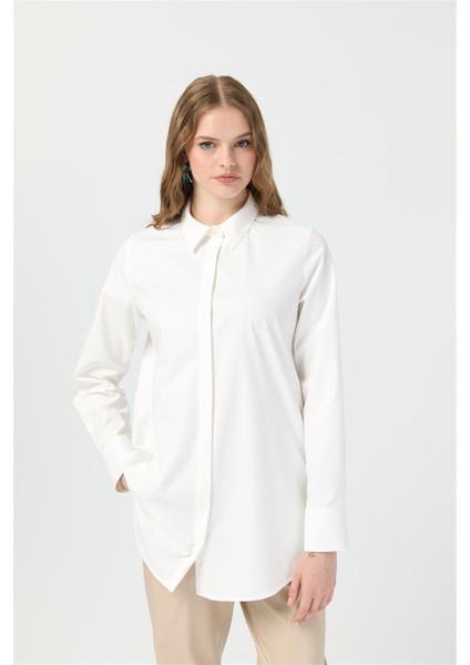 Milano Saten Arka Pileli Tunik Ekru fiyatları