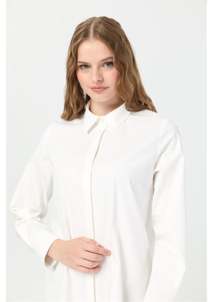 Milano Saten Arka Pileli Tunik Ekru indirimleri