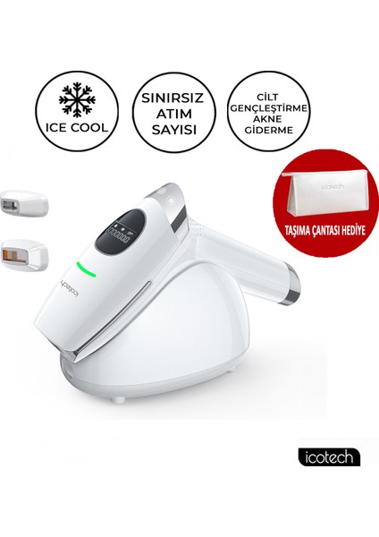 HR90 Buz Başlıklı Cilt Gençleştirme Akne Giderme Sınırsız Atım Lazer Epilasyon Aleti