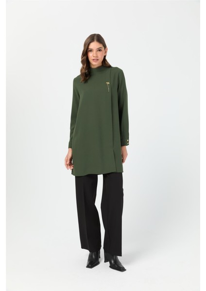 Pili Detaylı Tunik Haki