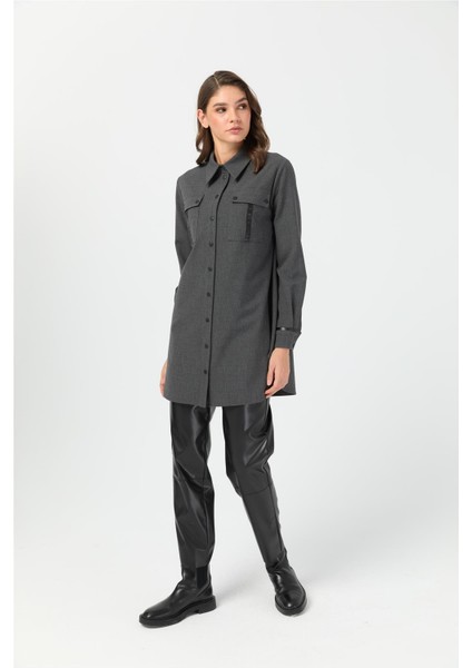 Çift Cepli Tunik Antrasit modelleri