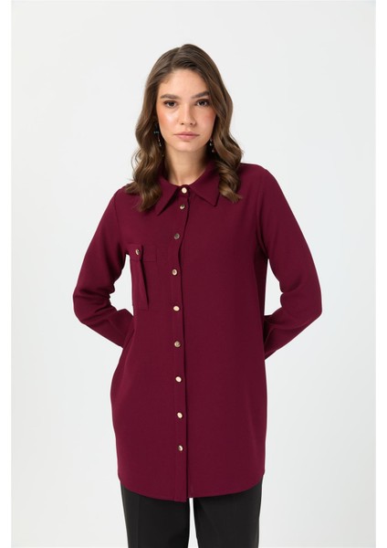 Cep Detaylı Tunik Bordo fiyatları