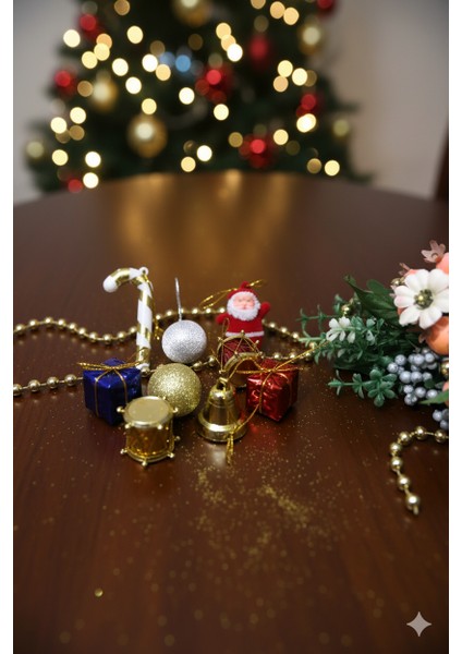 Yılbaşı Çam Ağacı Süsleme 9 Lu Paket Karışık Süs